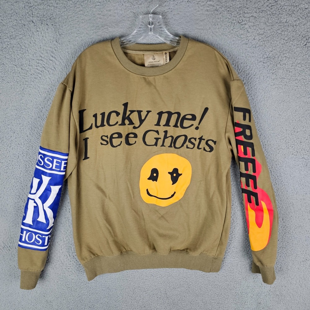 Four Cactus Sweatshirt‎ Mens XL Lucky Me! I See Ghost Long Sleeve Crew Neck